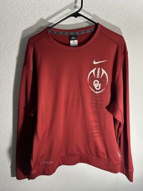 Nike Oklahoma Sooners Football Therma-Fit Pullover Sweatshirt Mens XL Gameday
